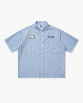 UNDEFEATED STRIPED S/S WORKSHIRT - LIGHT BLUE