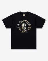 BAPE 1ST CAMO CRAZY STA COLLEGE TEE - BLACK