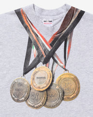 UNDEFEATED X BADFRIEND MEDALS S/S TEE - HEATHER GREY -