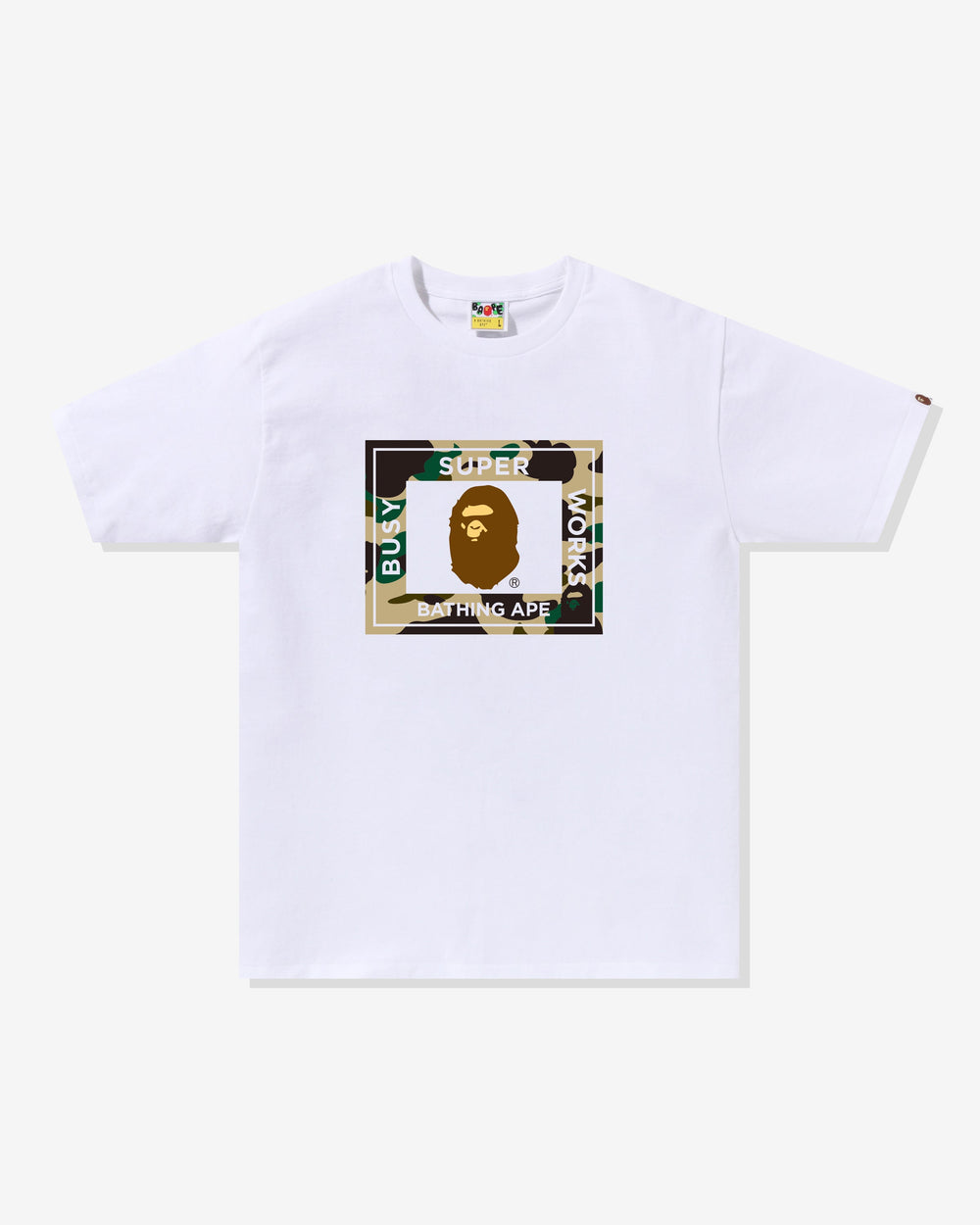 BAPE 1ST CAMO SUPER BUSY WORKS TEE - WHITE -