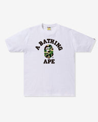 BAPE ABC CAMO COLLEGE TEE - WHITE