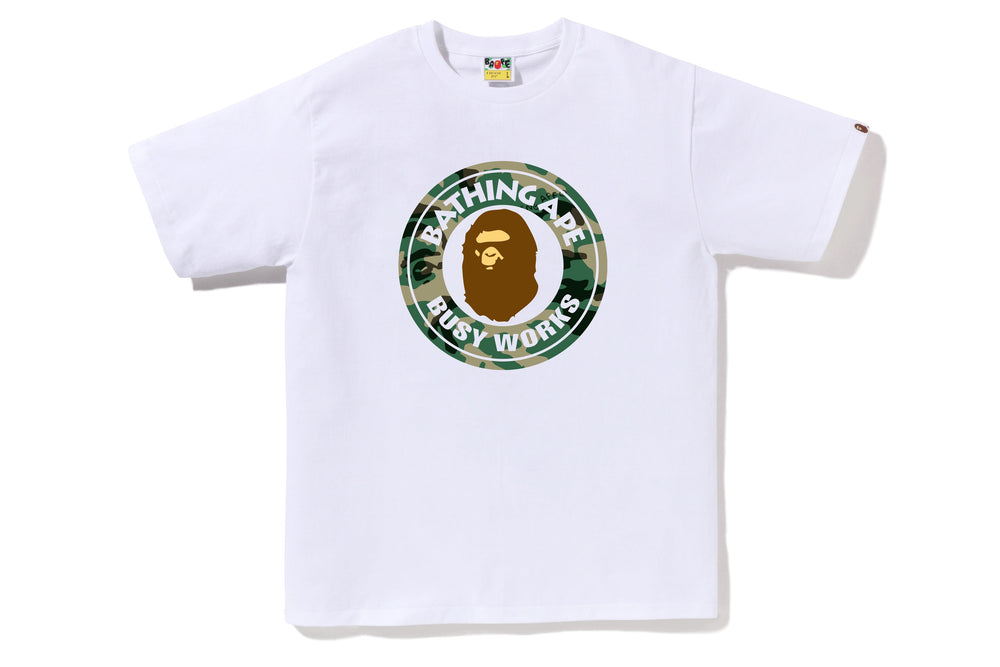 BAPE WOODLAND CAMO BUSY WORKS TEE - WHITE -