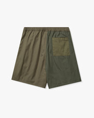 UNDEFEATED PATCHWORK SHORT - OLIVE