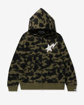 1ST CAMO FULL ZIP HOODIE - GREEN