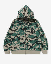 BAPE WOODLAND CAMO LOOSE FIT FULL ZIP HOODIE - OLIVE -