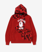 BAPE COLOR CAMO COLLEGE CUTTING RELAXED HOODIE - RED -