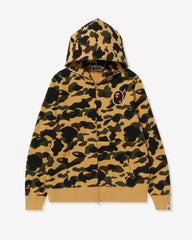 BAPE 1ST CAMO APE HEAD PATCHED FULL ZIP HOODIE - YELLOW