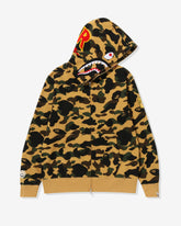 BAPE 1ST CAMO SHARK FULL ZIP HOODIE - YELLOW