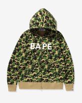 BAPE ABC CAMO BAPE FULL ZIP HOODIE - GREEN -