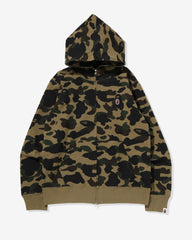 BAPE 1ST CAMO ONE POINT FULL ZIP HOODIE - GREEN