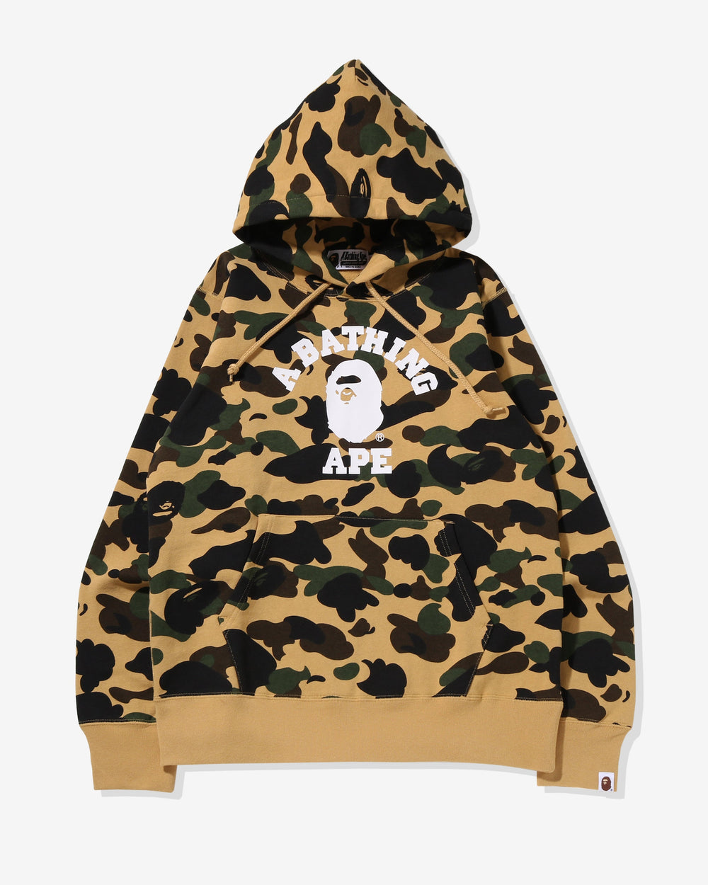BAPE 1ST CAMO COLLEGE PULLOVER HOODIE - YELLOW