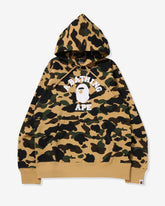 BAPE 1ST CAMO COLLEGE PULLOVER HOODIE - YELLOW