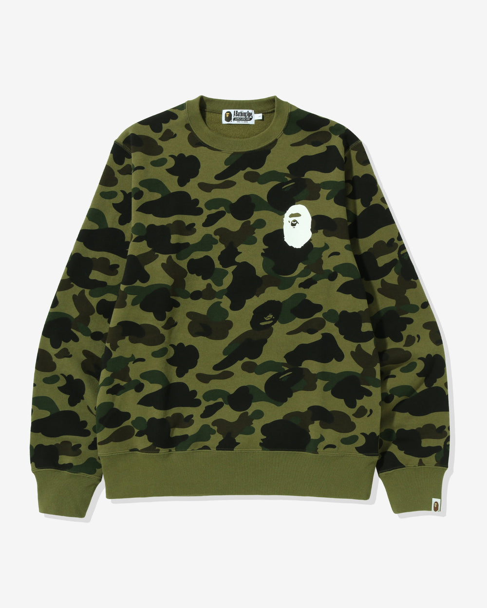 BAPE 1ST CAMO APE HEAD CREWNECK - GREEN -