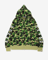 BAPE BIG ABC CAMO BAPE RELAXED FIT FULL ZIP HOODIE - GREEN