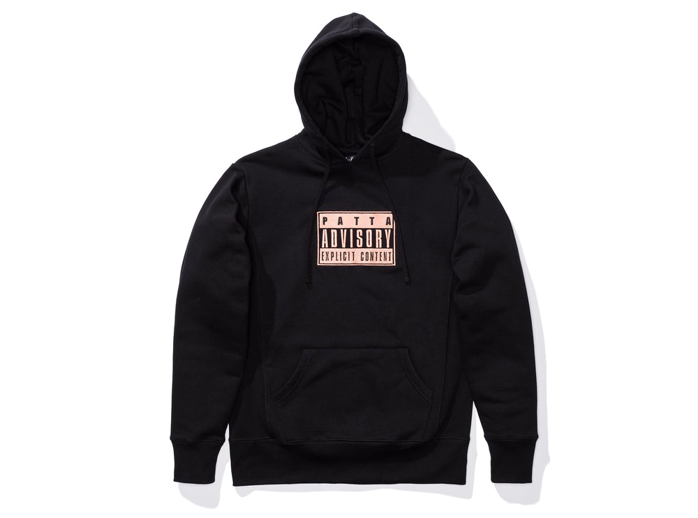 PATTA ADVISORY HEAVY HOODED SWEATER - BLACK -