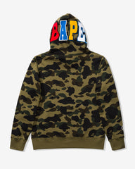BAPE 1ST CAMO 2ND APE PULLOVER HOODIE - GREEN -