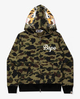 BAPE 1ST CAMO TIGER FULL ZIP HOODIE - GREEN