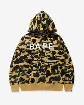 BAPE 1ST CAMO CRYSTAL STONE FULL ZIP HOODIE - YELLOW