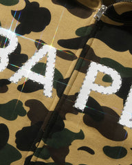 BAPE 1ST CAMO CRYSTAL STONE FULL ZIP HOODIE - YELLOW