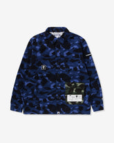 BAPE X UNDEFEATED COLOR CAMO FLANNEL JACKET - NAVY -