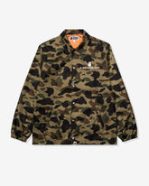 BAPE 1ST CAMO NYLON TWILL COACH JACKET - GREEN