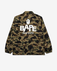 BAPE 1ST CAMO NYLON TWILL COACH JACKET - GREEN