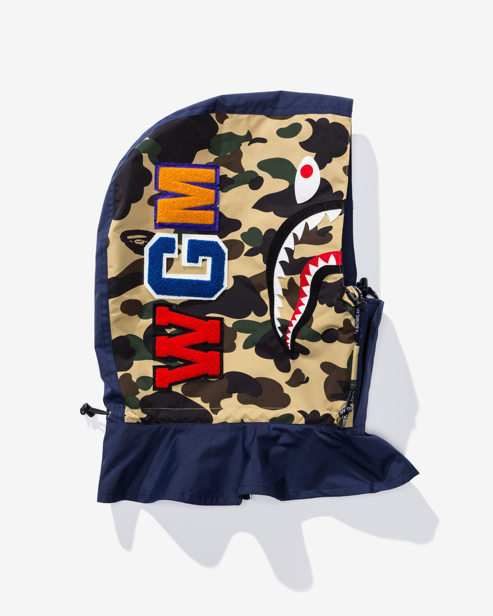 BAPE 1ST CAMO SHARK FACE MASK HOODIE - YELLOW