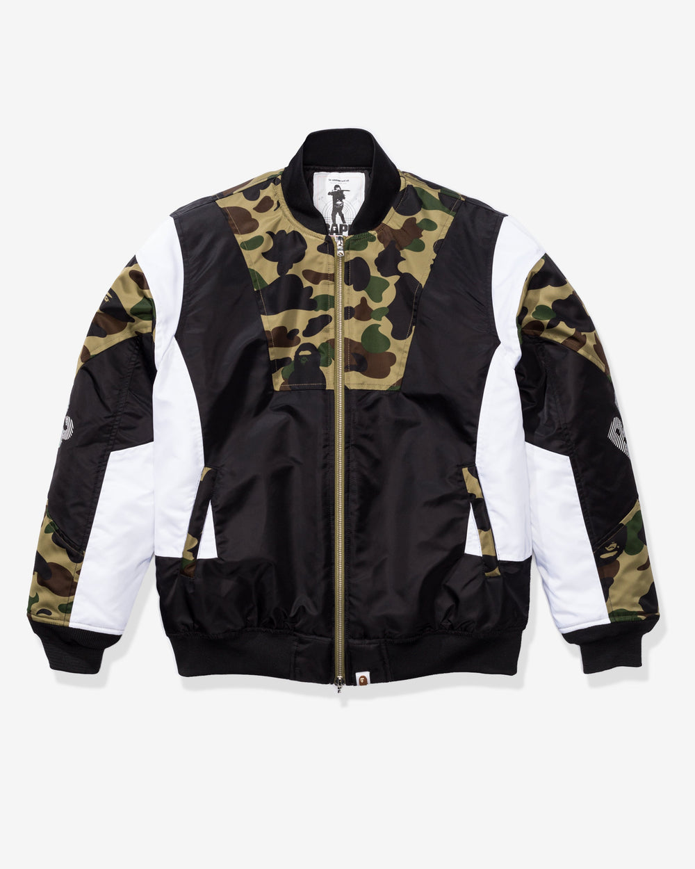 BAPE 1ST CAMO COLOR BLOCK PADDED JACKET - GREEN -