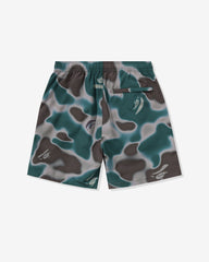 BAPE LIQUID CAMO ONE POINT BEACH SHORTS - OLIVEDRAB -