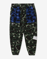 BAPE X UNDEFEATED COLOR CAMO FLANNEL PANTS - GREEN