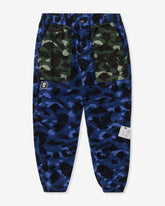 BAPE X UNDEFEATED COLOR CAMO FLANNEL PANTS - NAVY