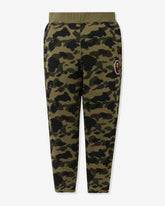 BAPE 1ST CAMO APE HEAD PATCHED SWEAT PANTS - GREEN