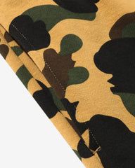 BAPE 1ST CAMO APE HEAD PATCHED SWEAT PANTS - YELLOW