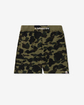 BAPE 1ST CAMO SWEAT SHORTS - GREEN