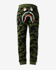BAPE 1ST CAMO SHARK SLIM FIT SWEAT PANTS - GREEN