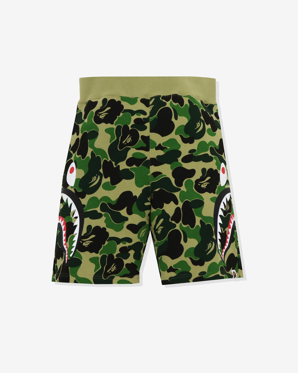 BAPE BIG ABC CAMO SIDE SHARK SWEAT SHORTS - GREEN -