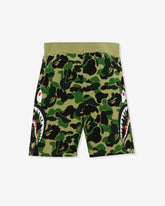 BAPE BIG ABC CAMO SIDE SHARK SWEAT SHORTS - GREEN -