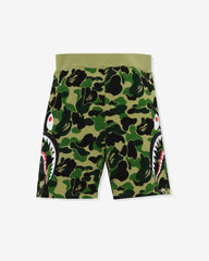 BAPE BIG ABC CAMO SIDE SHARK SWEAT SHORTS - GREEN -