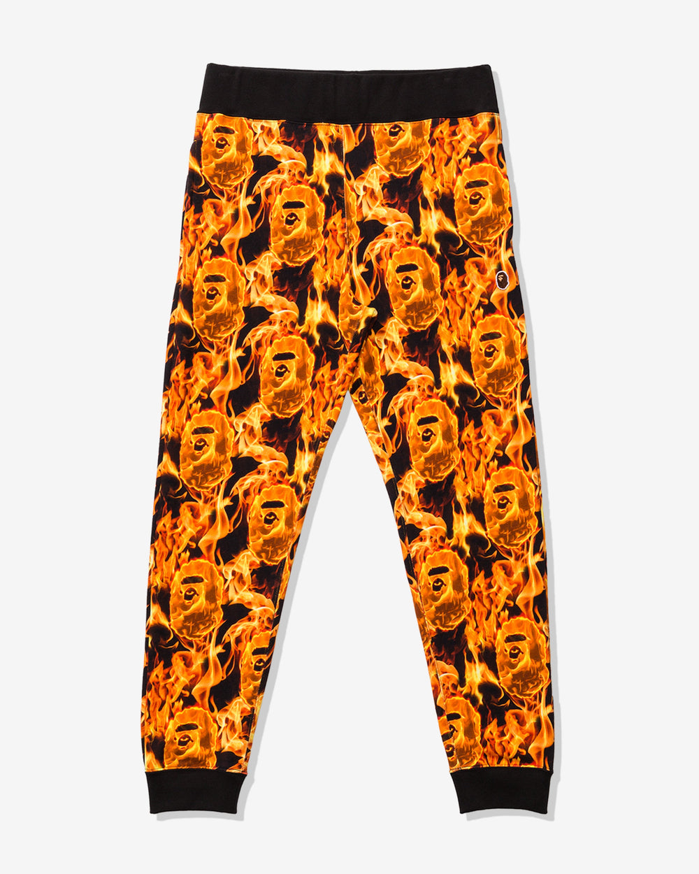 BAPE FLAME SLIM SWEAT PANTS - ORANGE -