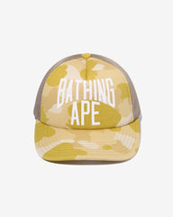 BAPE COLOR CAMO NYC LOGO MESH CAP - YELLOW -