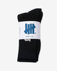 UNDEFEATED ICON CREW SOCK, 3-PACK - BLACK