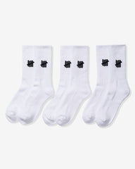 UNDEFEATED ICON CREW SOCK, 3-PACK - WHITE