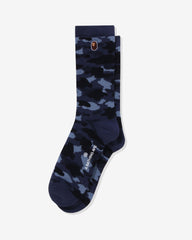 BAPE COLOR CAMO APE HEAD ONE POINT SOCKS - NAVY
