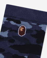 BAPE COLOR CAMO APE HEAD ONE POINT SOCKS - NAVY