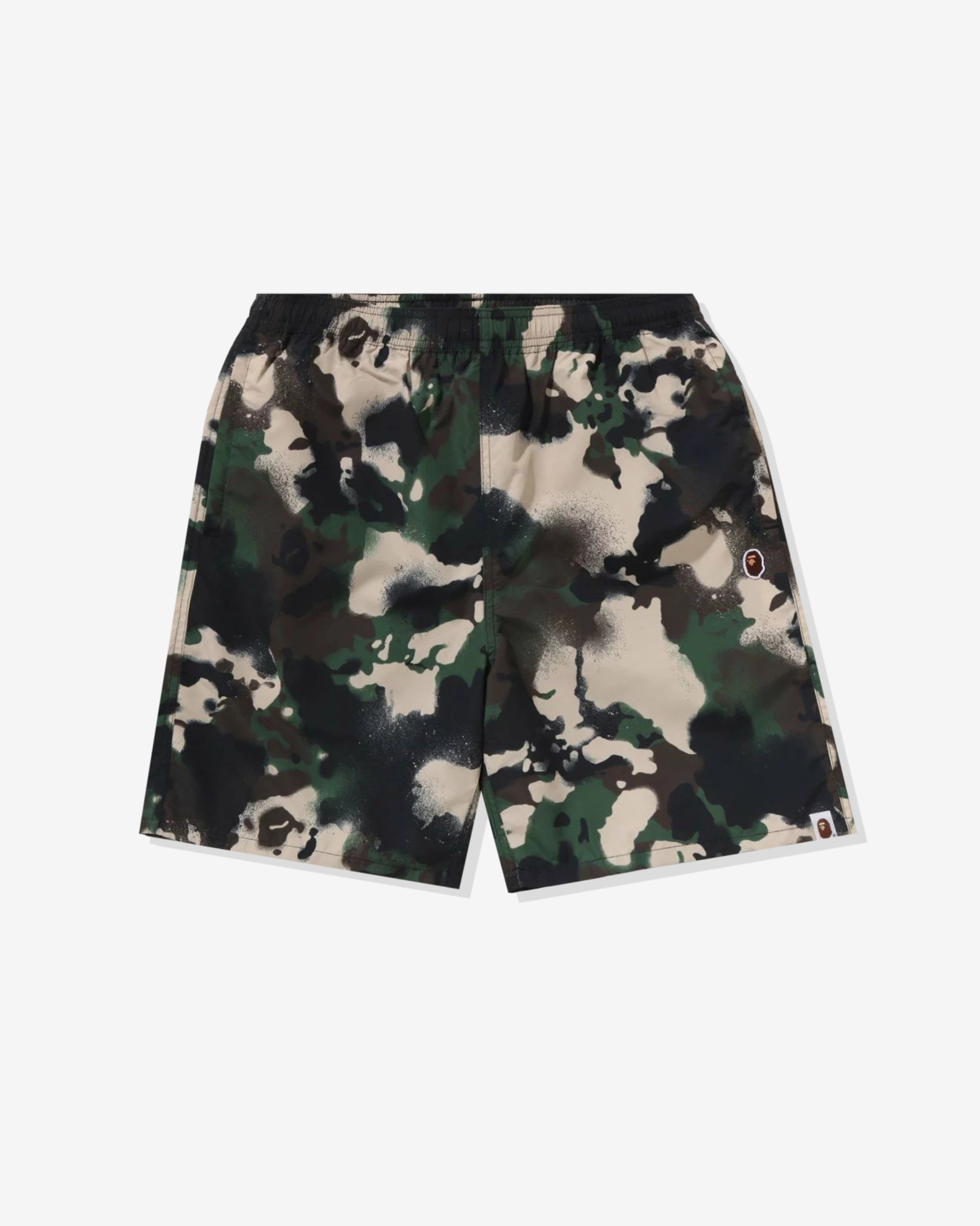 BAPE MAP CAMO REGULAR FIT BEACH SHORTS - GREEN -