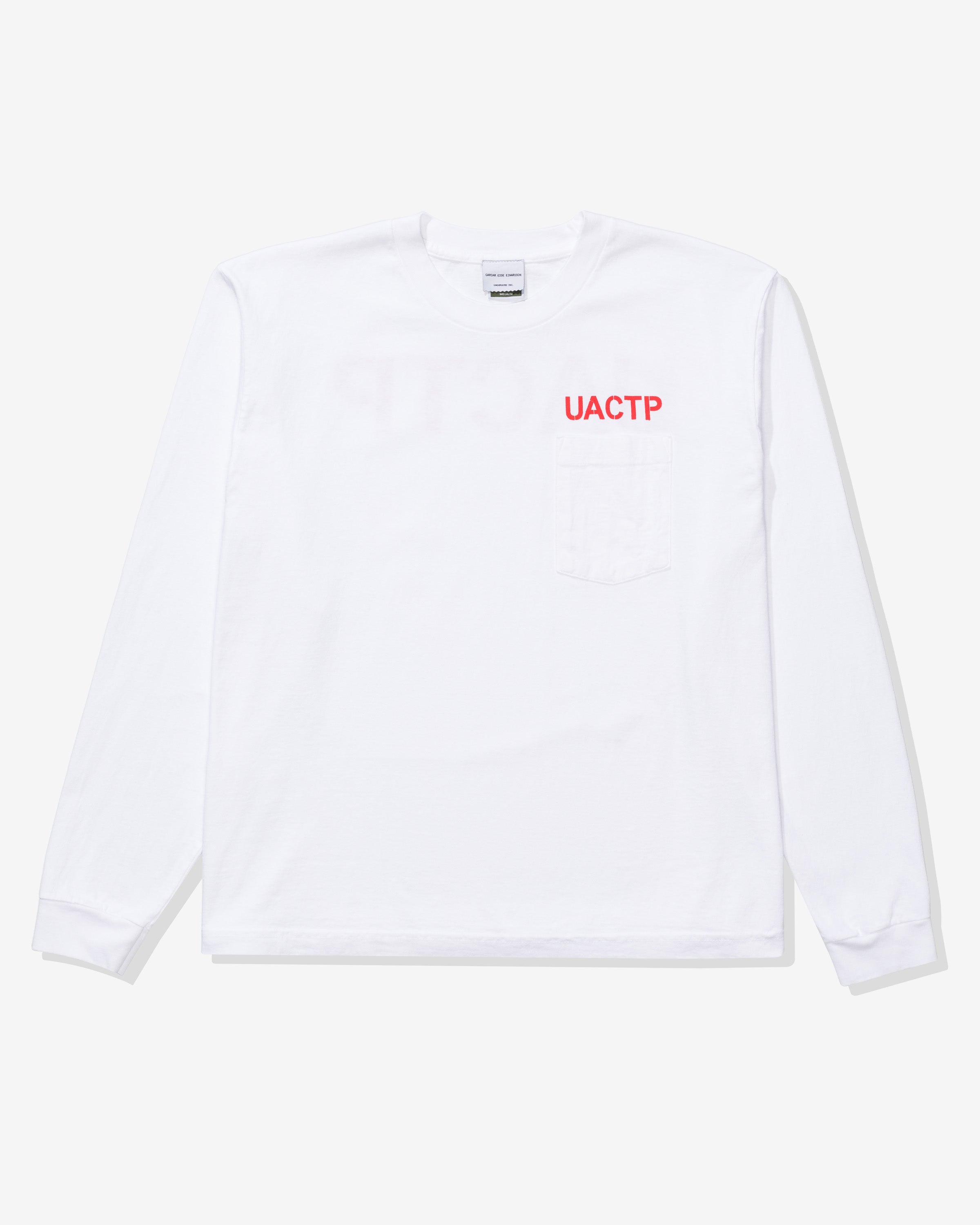 UACTP X GARDAR EIDE EINARSSON STENCIL L/S POCKET TEE - WHITE