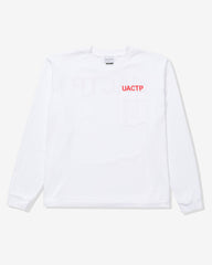 UACTP X GARDAR EIDE EINARSSON STENCIL L/S POCKET TEE - WHITE