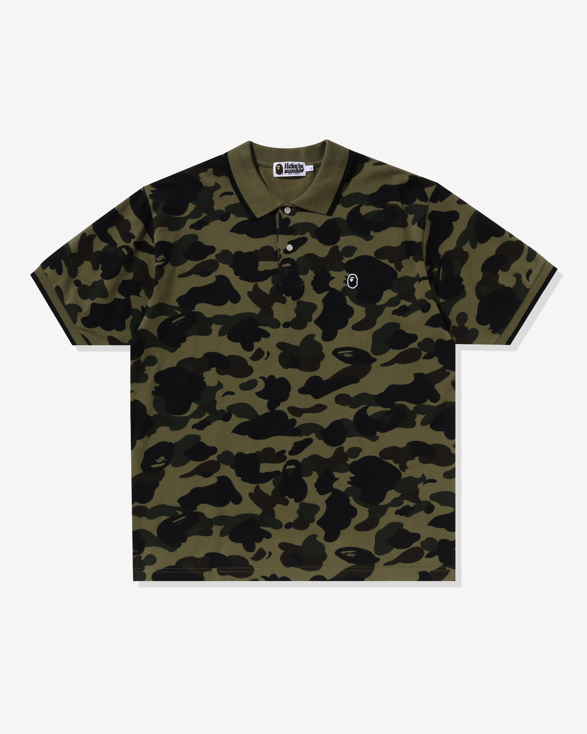 BAPE 1ST CAMO ONE POINT POLO M リラックス - GREEN -