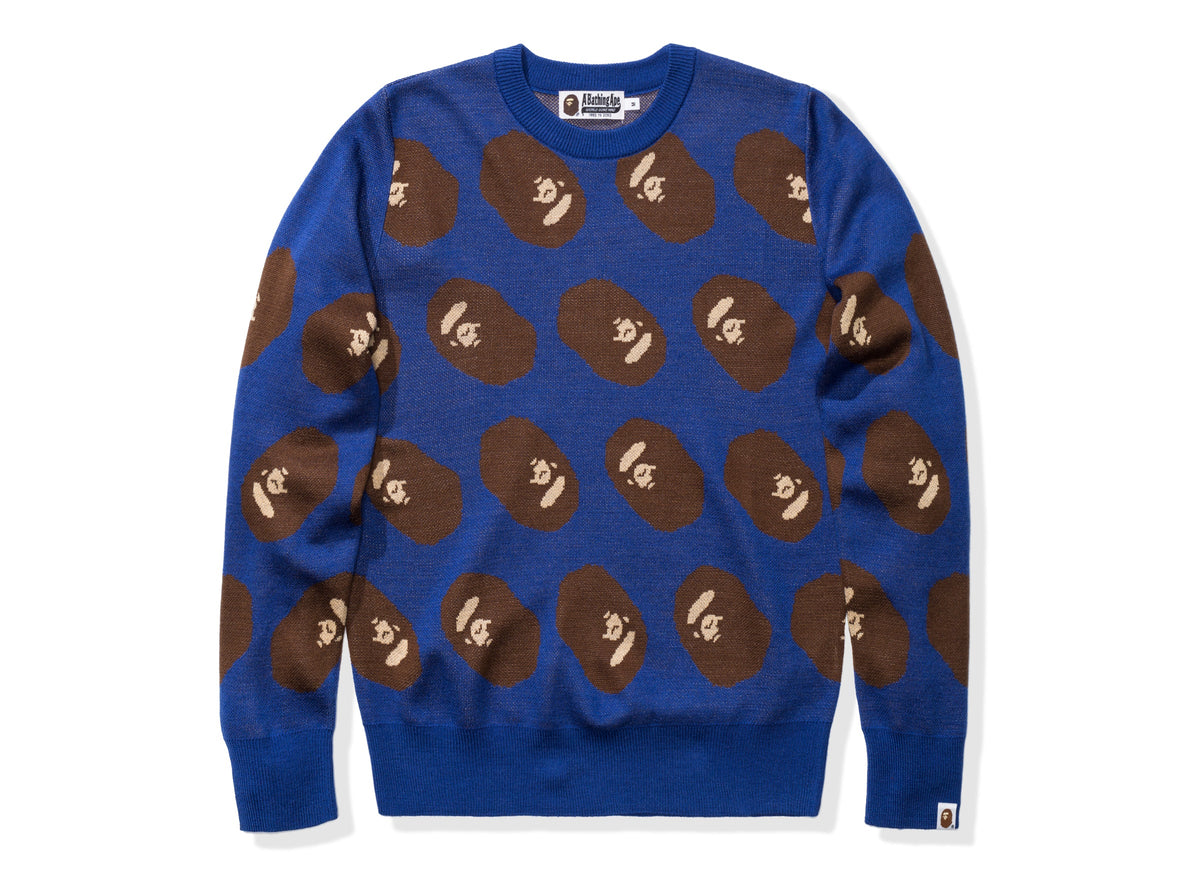BAPE APE HEAD KNIT - BLUE -