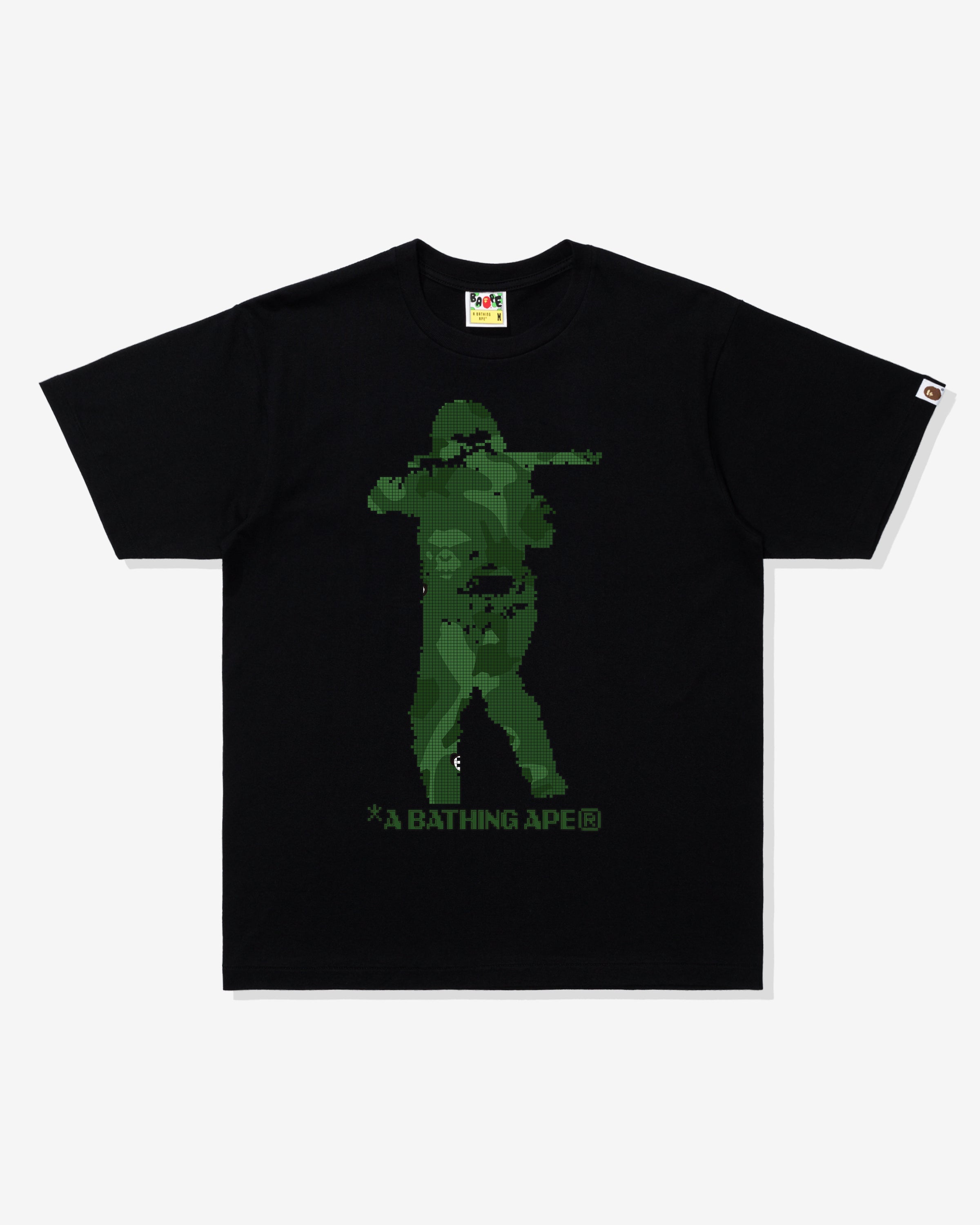 BAPE BITMAP SOLDIER TEE - BLACK -